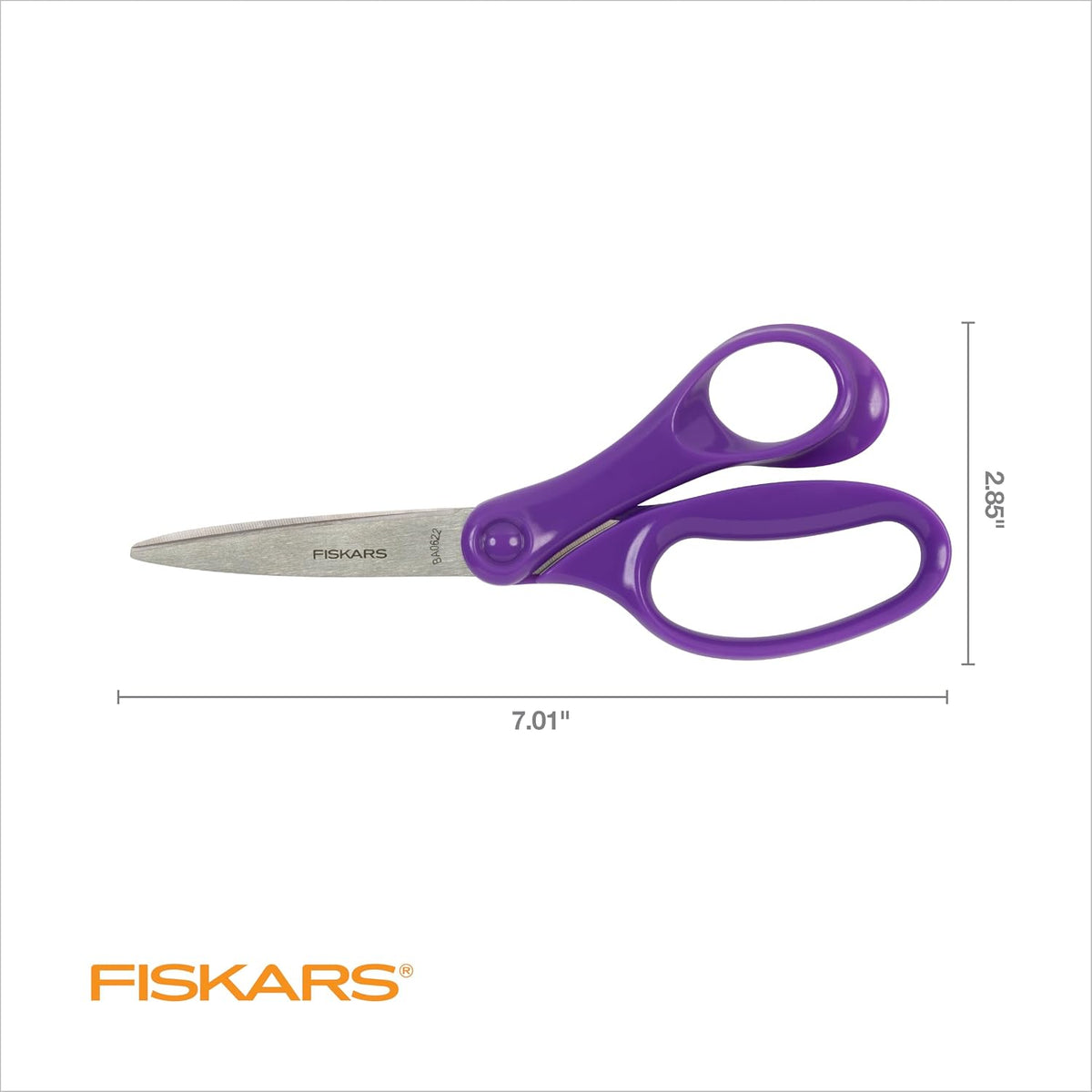 Fiskars 7" Student Scissors for Kids Ages 12-14, School & Crafting, Purple