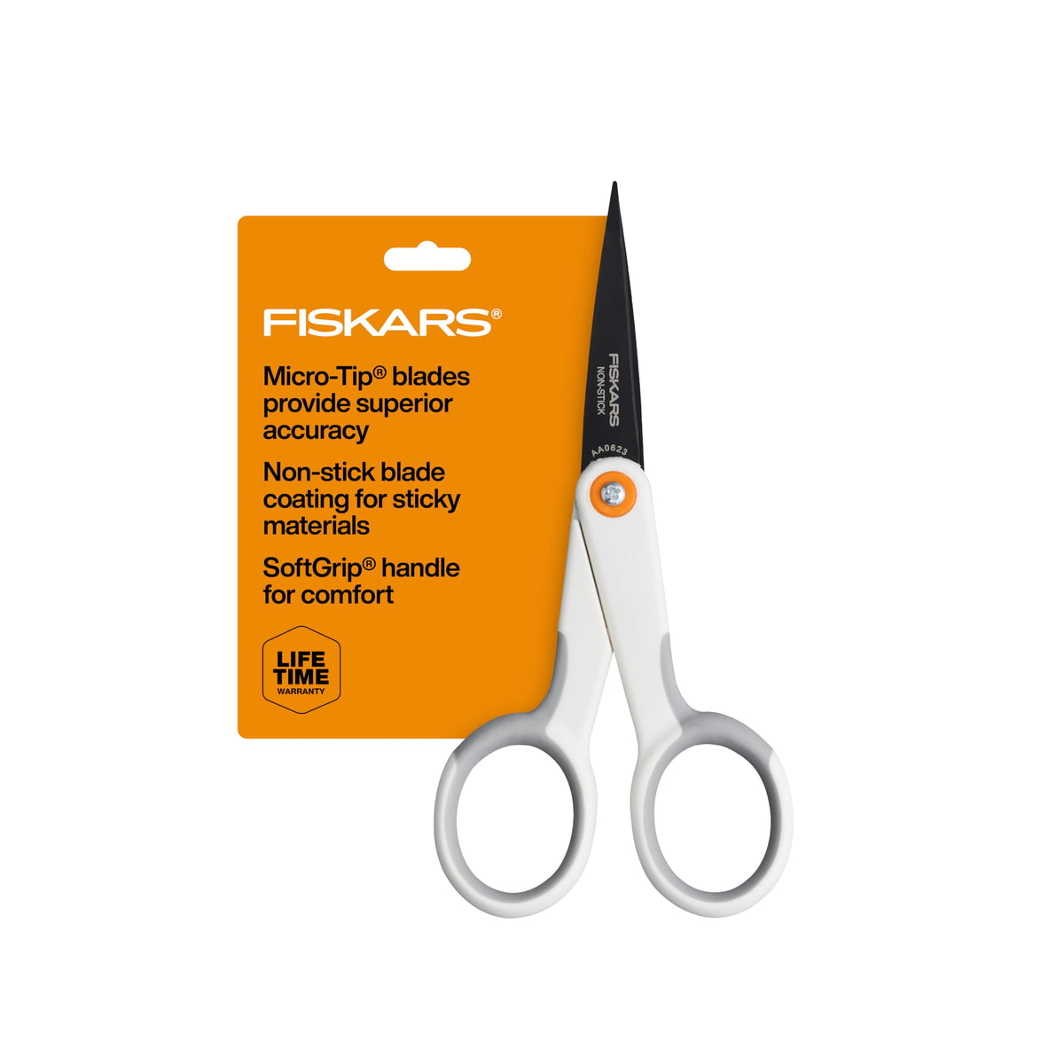 Fiskars 2-Piece Original Orange-Handled Scissors Set, Stainless Steel Blade