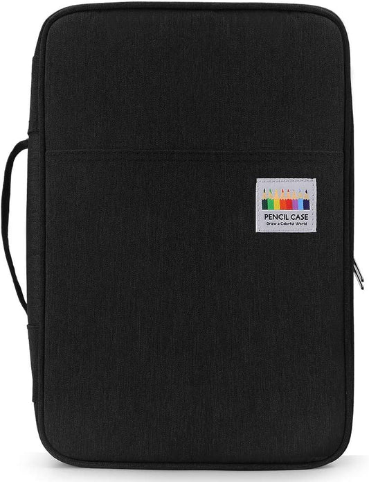 YOUSHARES Big Capacity Colored Pencil Case 300 Slots, 4-Layer Pen Organizer for Prismacolor Colored Pencils & Gel Pens, Artist Supply Storage with Handle