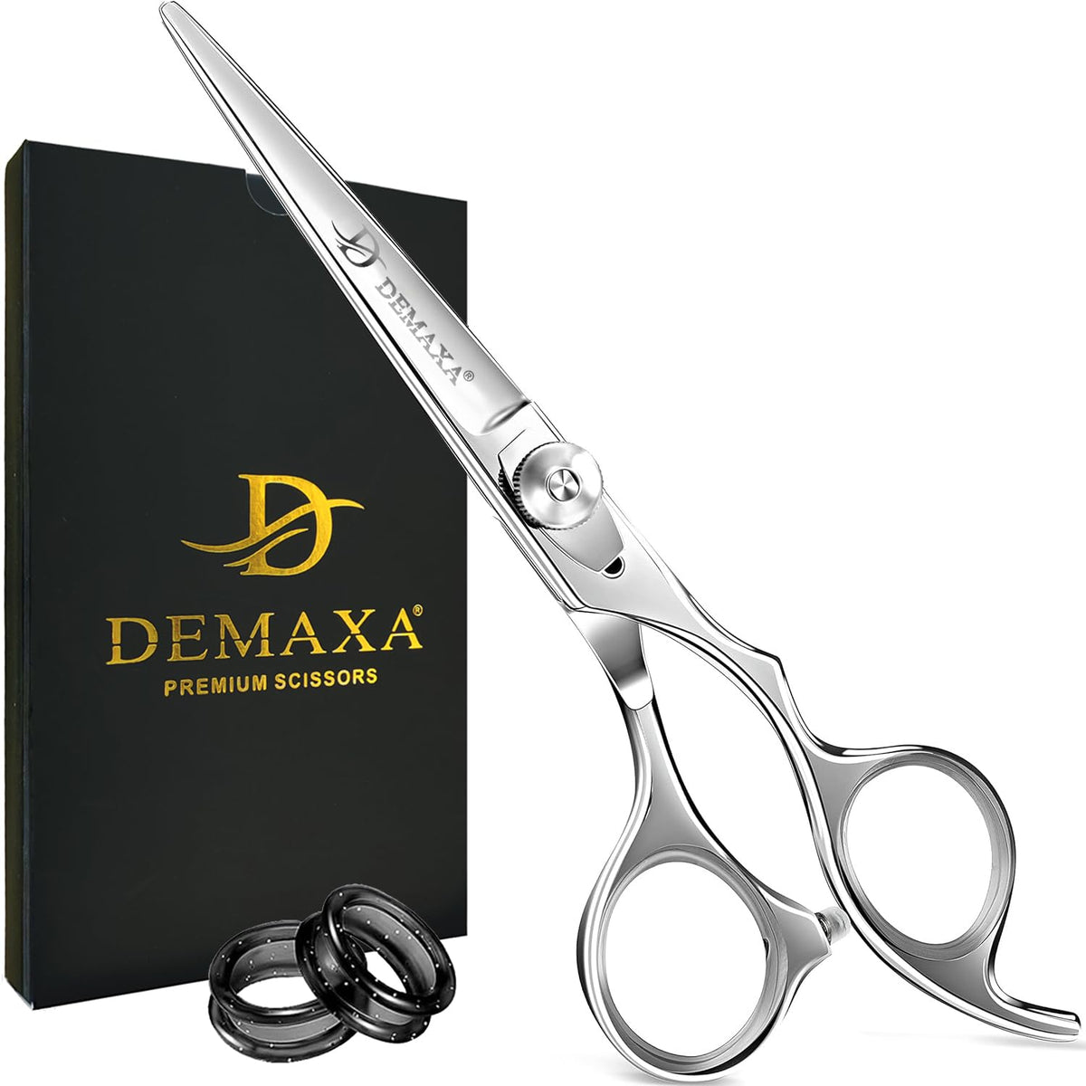 DEMAXA Professional Hair Scissors 6.5 Inch - Premium High Carbon Stainless Steel Barber Salon Hair Shears for Haircut Scissors - Ergonomic Design Super-Sharp Hair cutting Shears Blades