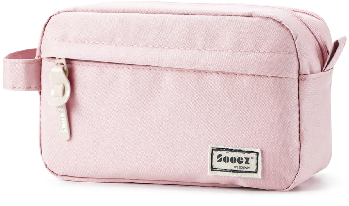 Sooez Big Capacity Pencil Case, Upgraded Canvas Pencil Pouch Large Pencil Bag Organizer, Separate Compartments Easy Grip Handle, Aesthetic Supply for School Teens Adults, Black Pen Case