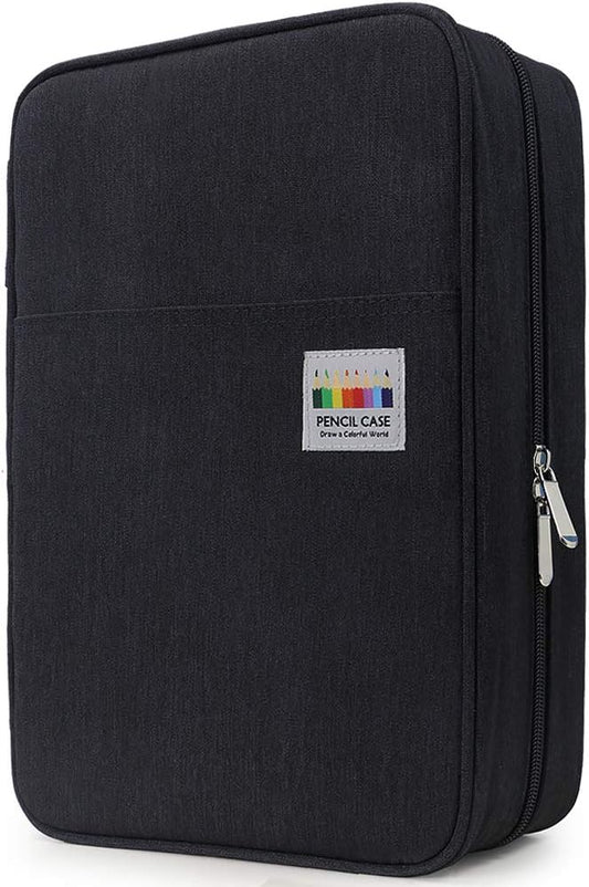 YOUSHARES Big Capacity Colored Pencil Case 300 Slots, 4-Layer Pen Organizer for Prismacolor Colored Pencils & Gel Pens, Artist Supply Storage with Handle