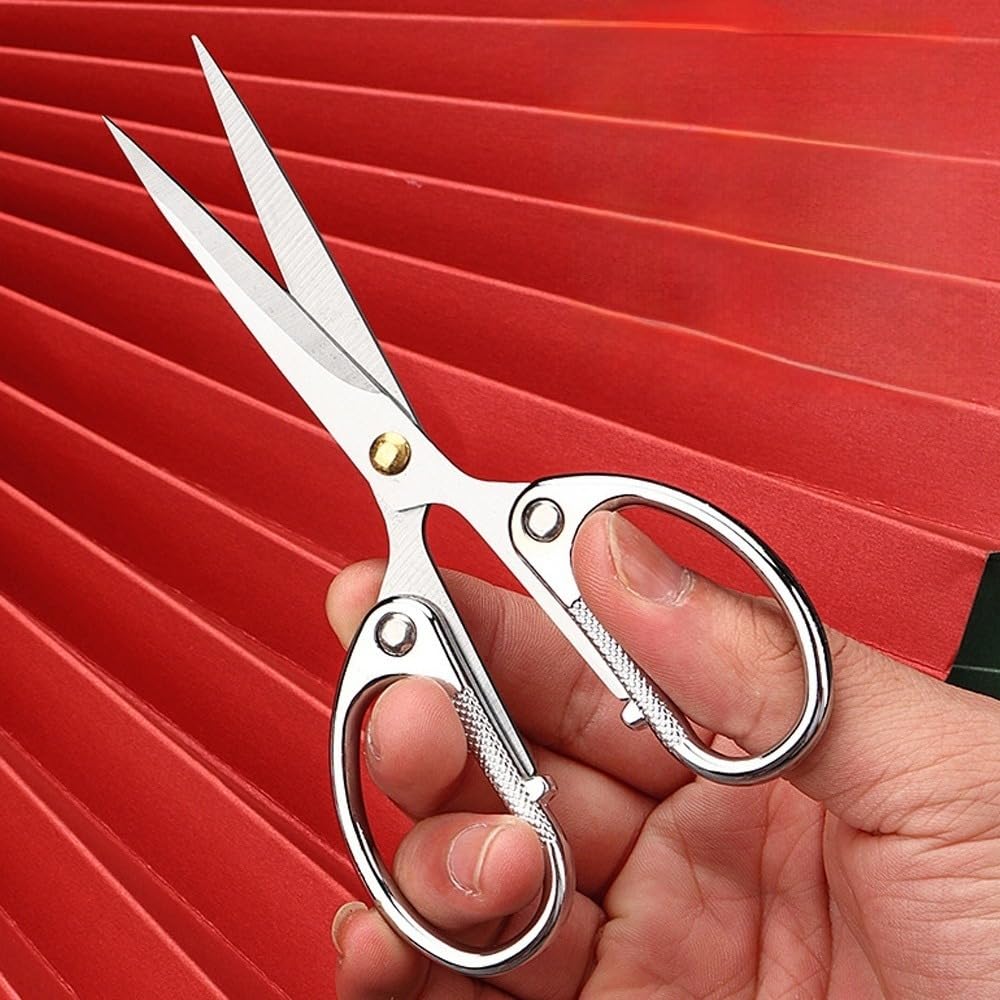 5" All Stainless Steel Office Scissors,Ultra Sharp Blade Shears,Sturdy Sharp Scissor for Office Home School Sewing Fabric Craft Paper All Purpose Scissors Gold