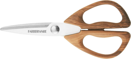 Farberware Stainless Steel Kitchen Shears Faux Wood Handle