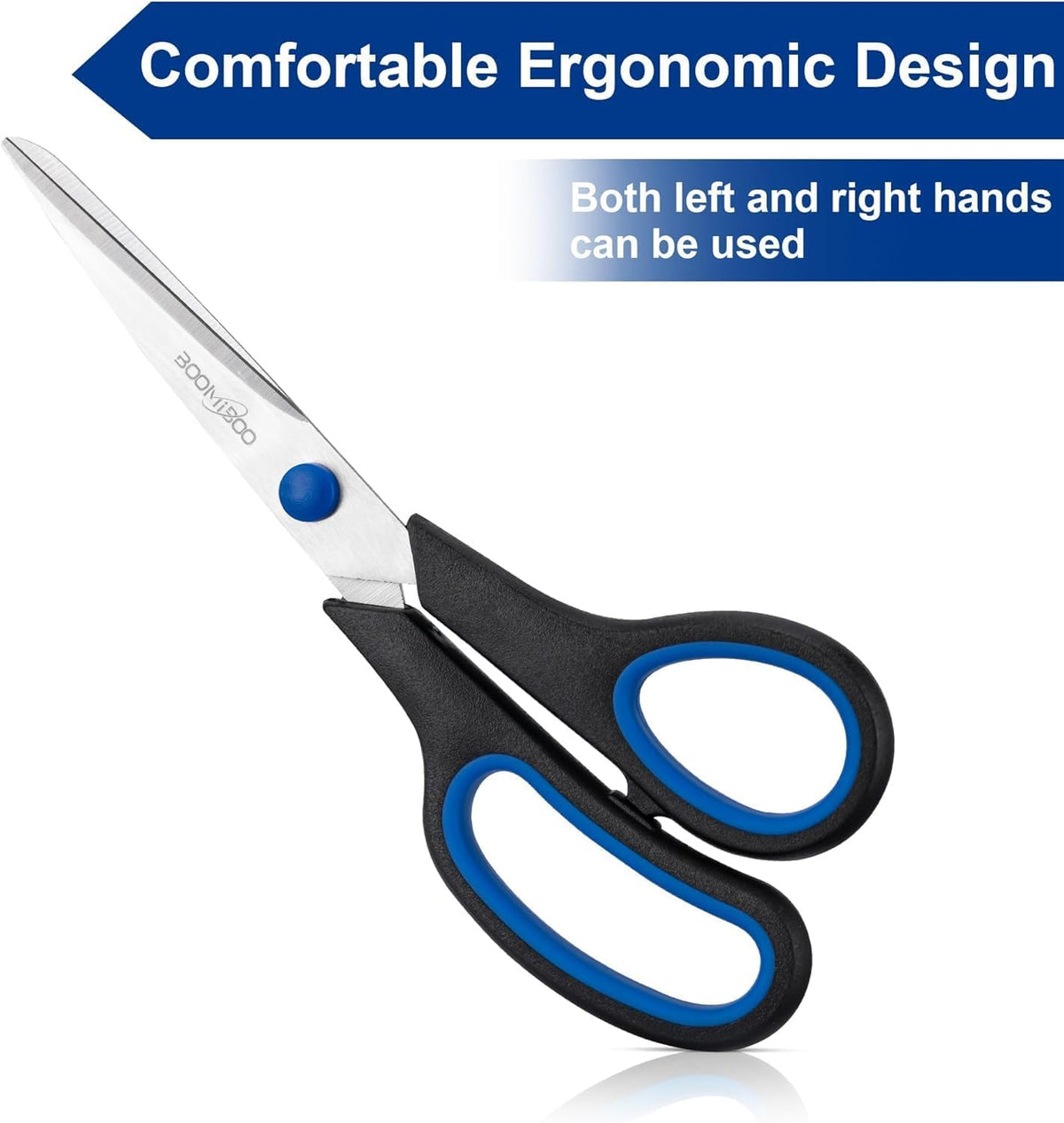 6PCS 8" Scissors,Sharp Stainless Steel All Purpose for Office School Crafts