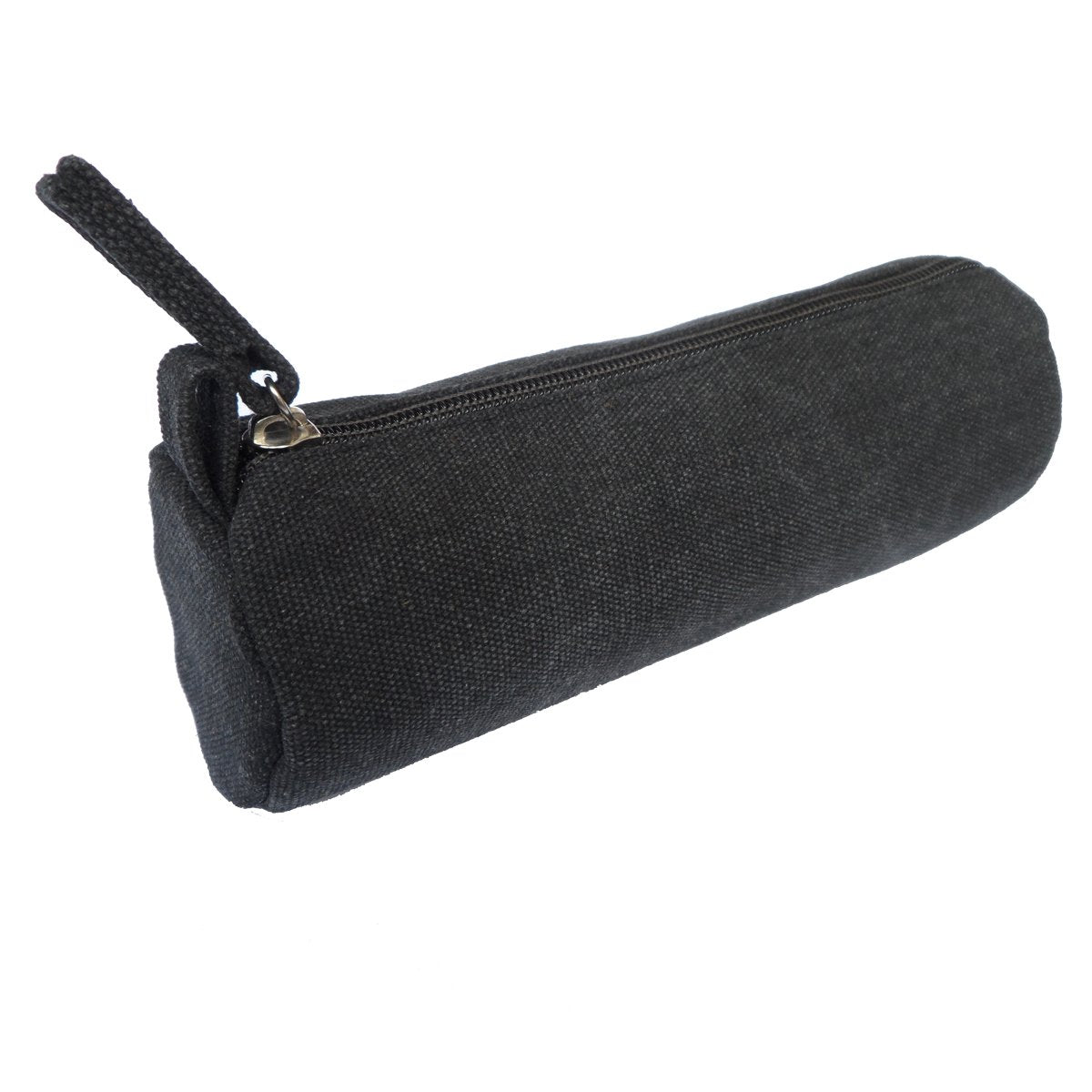 Heavy Canvas Stationery Portable Compact Simple Zipper Pencil Case and Durable Small Medicine Bag 1 Pack Khaki