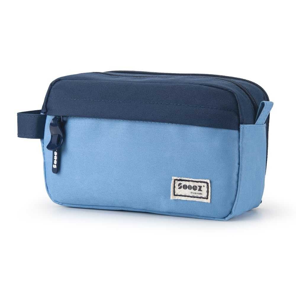 Sooez Big Capacity Pencil Case, Upgraded Canvas Pencil Pouch Large Pencil Bag Organizer, Separate Compartments Easy Grip Handle, Aesthetic Supply for School Teens Adults, Black Pen Case