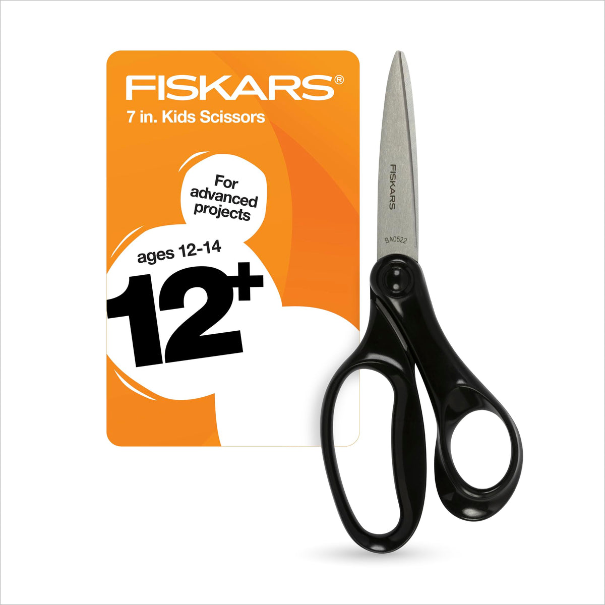 Fiskars 7" Student Scissors for Kids Ages 12-14, School & Crafting, Blue