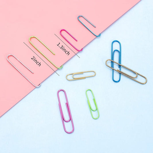 Paper Clips, 200pcs Jumbo and Medium Colored Clip