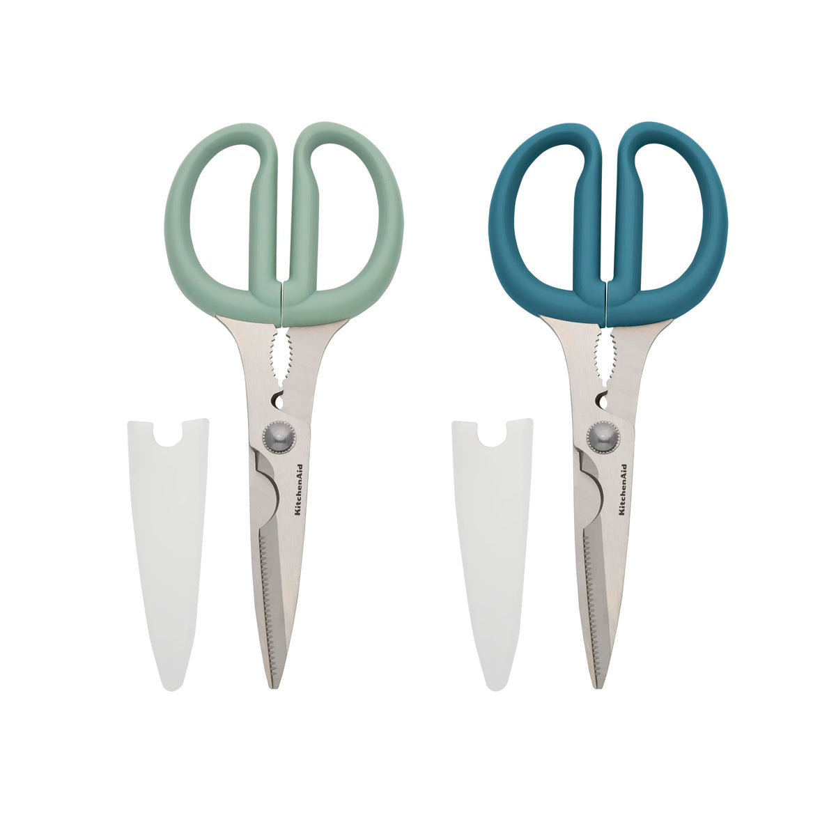 KitchenAid All Purpose Kitchen Shears with Protective Sheath Durable Stainless Steel Scissors, Dishwasher Safe, Soft Grip Comfort Handle, 8.72 Inch, Pistachio