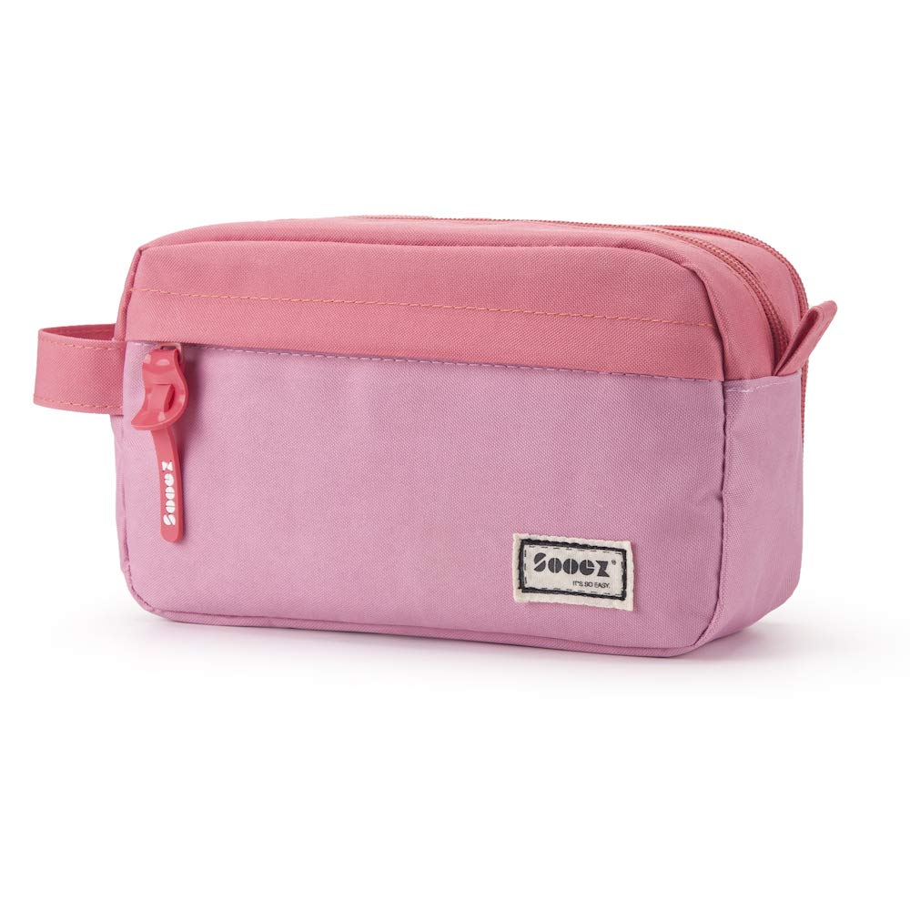 Sooez Big Capacity Pencil Case, Upgraded Canvas Pencil Pouch Large Pencil Bag Organizer, Separate Compartments Easy Grip Handle, Aesthetic Supply for School Teens Adults, Black Pen Case
