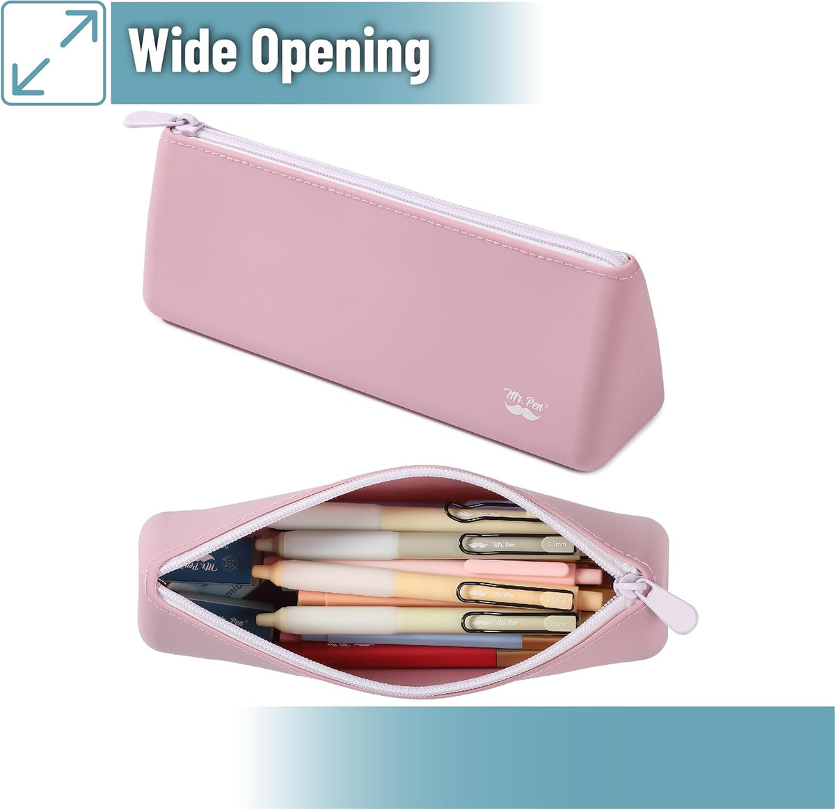 Mr. Pen- Silicone Pencil Case Pouch, Dusty Pink