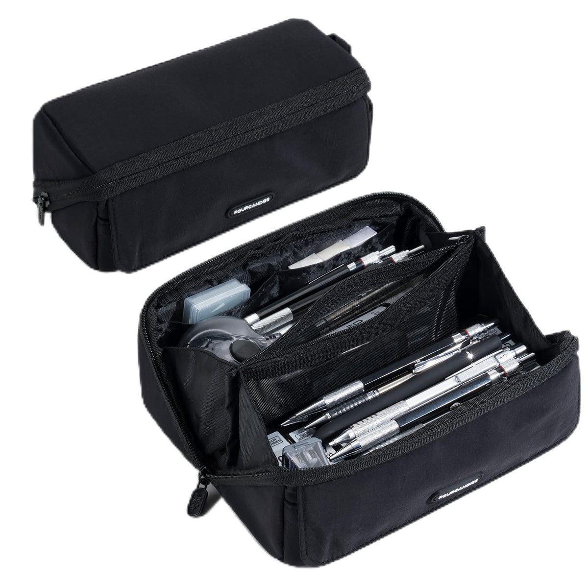 Four Candies Large Pencil Case, 5 Compartments Pen Organizer Pouch