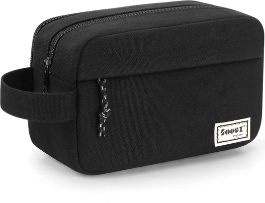 Sooez Big Capacity Pencil Case, Upgraded Canvas Pencil Pouch Large Pencil Bag Organizer, Separate Compartments Easy Grip Handle, Aesthetic Supply for School Teens Adults, Black Pen Case