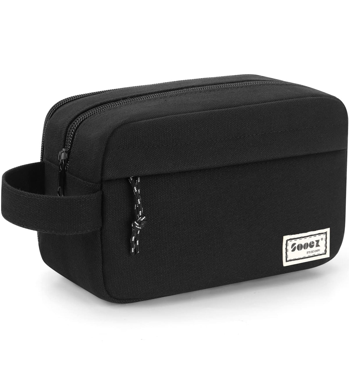 Sooez Big Capacity Pencil Case, Upgraded Canvas Pencil Pouch Large Pencil Bag Organizer, Separate Compartments Easy Grip Handle, Aesthetic Supply for School Teens Adults, Black Pen Case