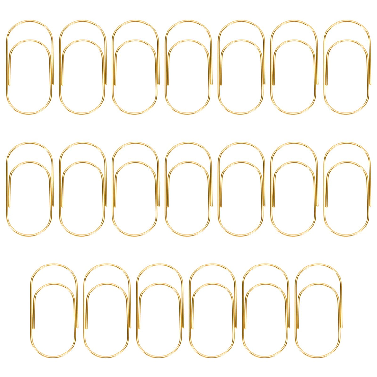 50 Pcs Jumbo Paper Clips 2 Inch (50mm), Large Gold Paperclips, Non-Skid Smooth Steel Wire, Oversized Wide Clips for Office School Planner Bookmarks