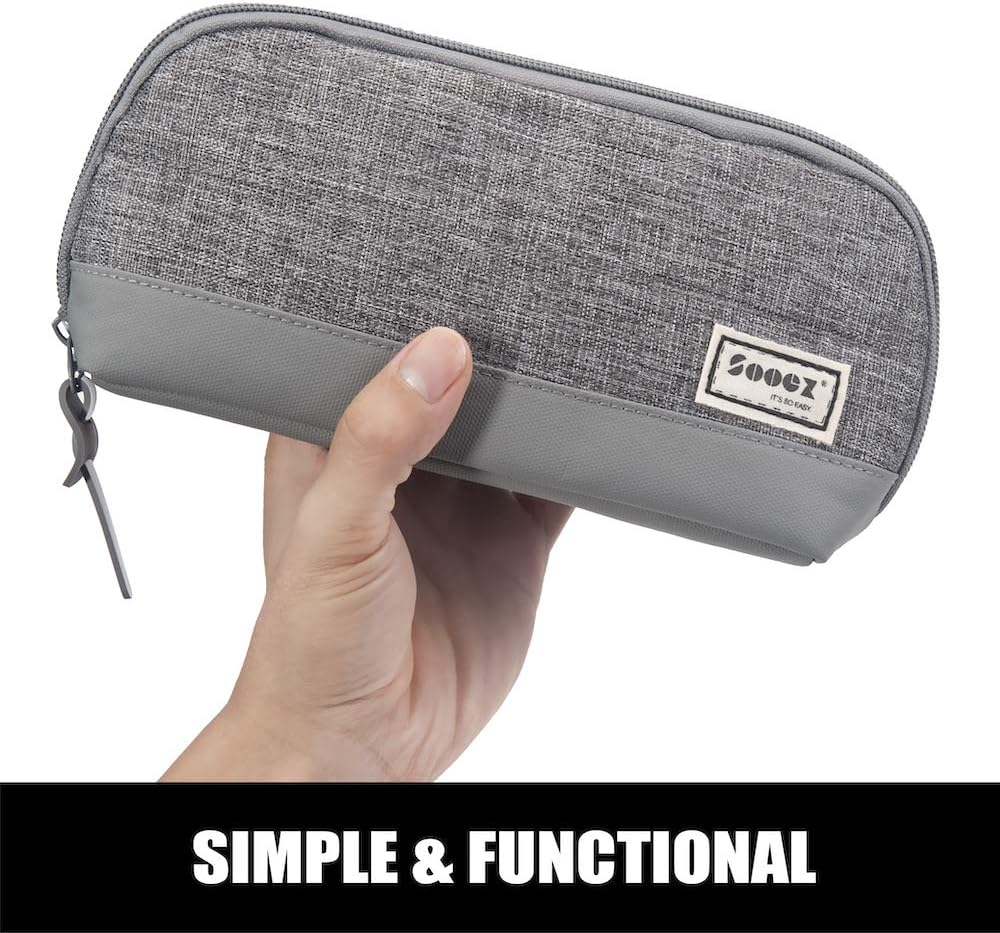 Sooez Wide-Opening Pencil Pen Case, Lightweight Spacious Pencil Bag Pouch