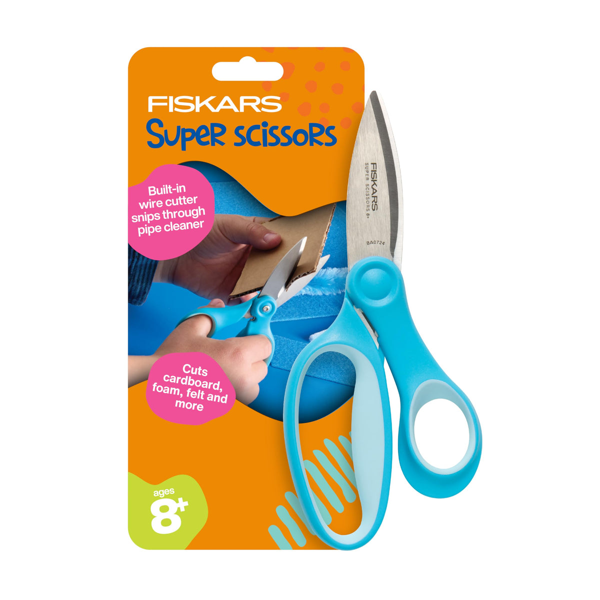 Fiskars 6" Kids Super Scissors with PowerCut Technology, Stainless Steel, School Supplies