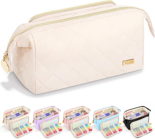 Cute Pencil Case for Girls kids Soft Quilted Pencil Pouch Bag Organizer