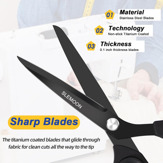10" Scissors All Purpose, Heavy Duty Big Scissors for Office,Black