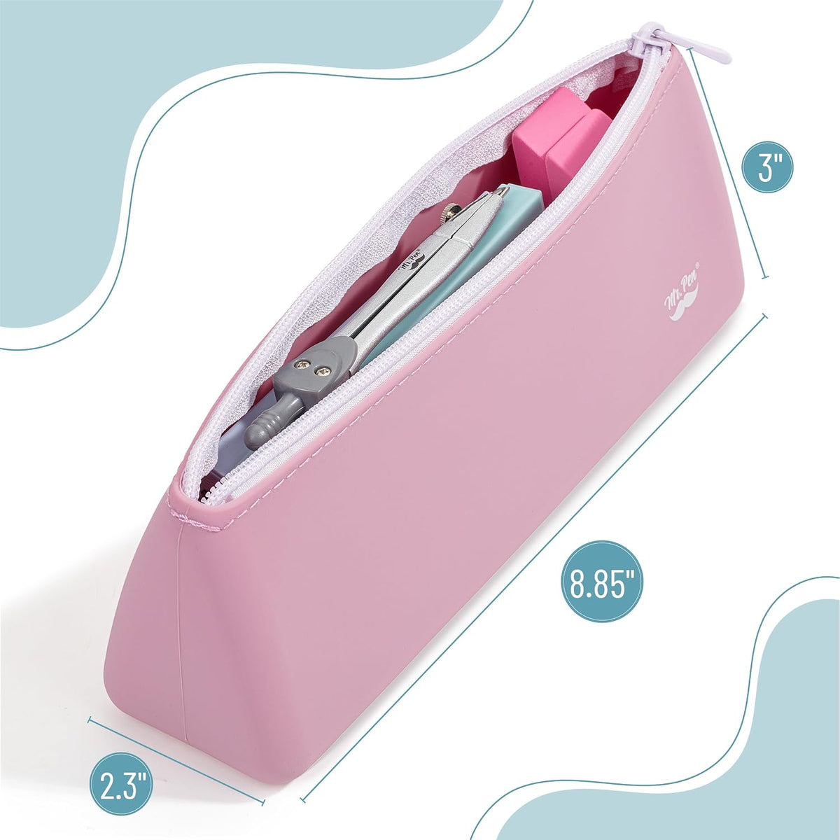 Mr. Pen- Silicone Pencil Case Pouch, Dusty Pink