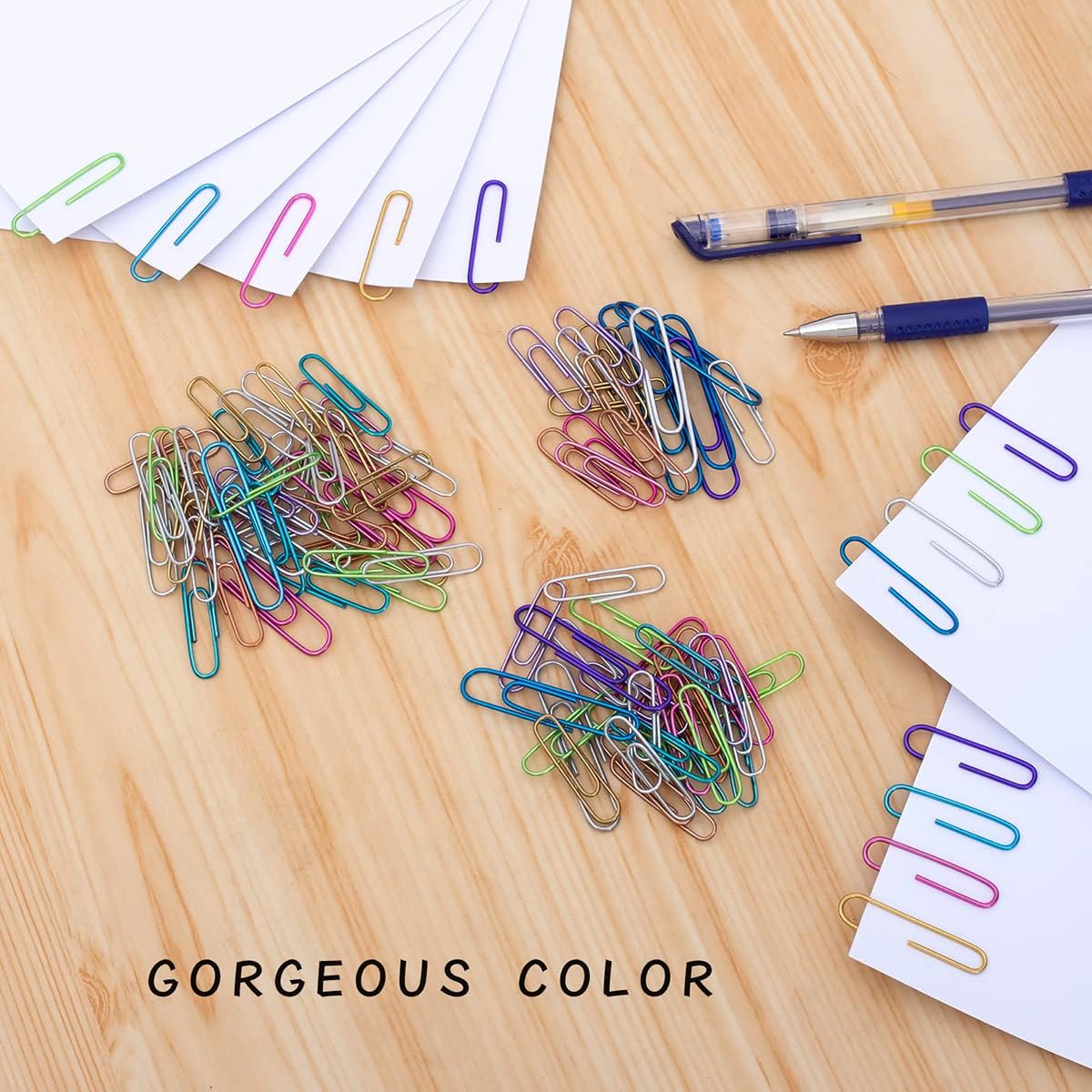 Paper Clips, 200pcs Jumbo and Medium Colored Clip