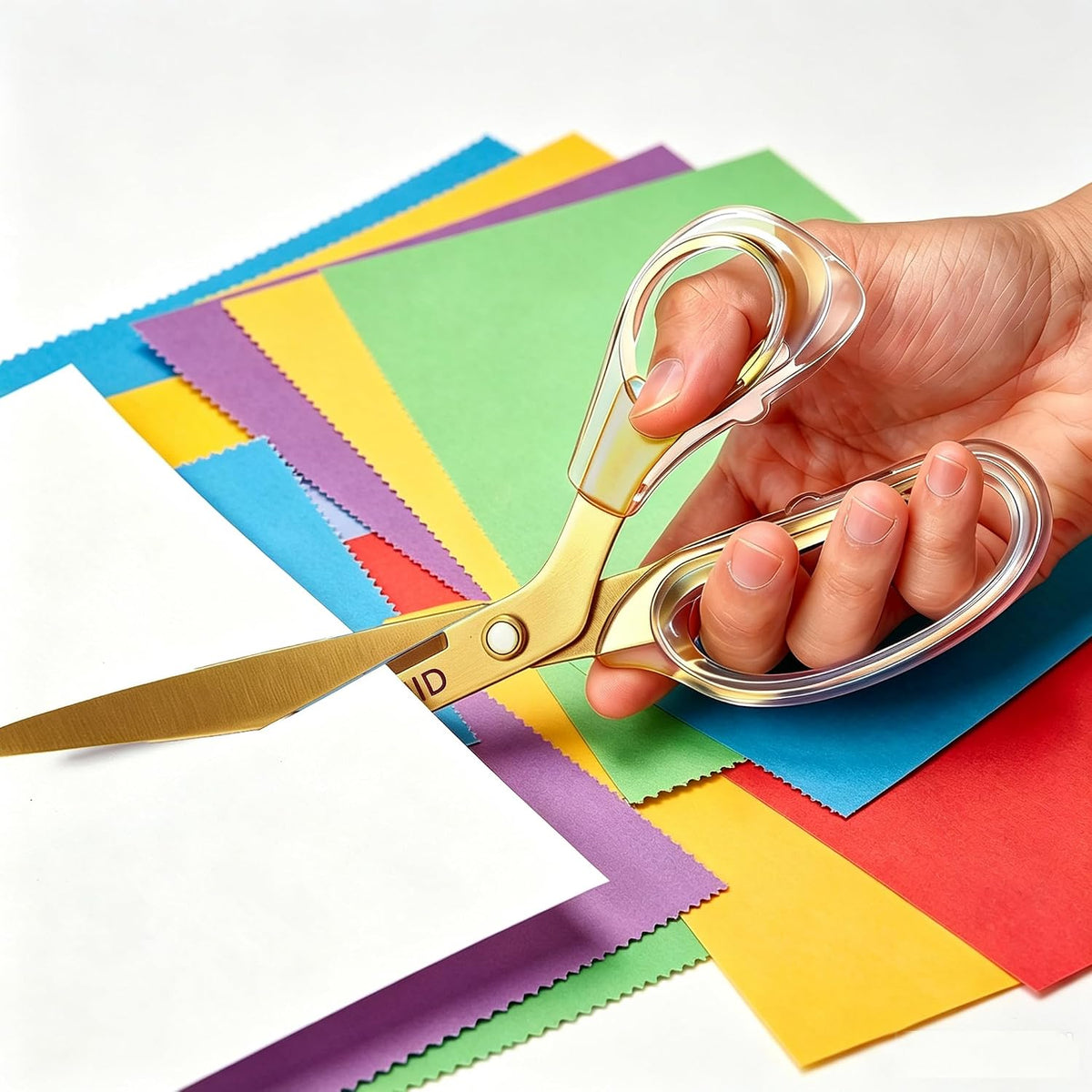 9.5 Inch Set All Purpose Scissors For Office, Anti-Rust Coating, Ergonomic Handle Craft Scissors, for Office Home School Craft Household Use/Gold