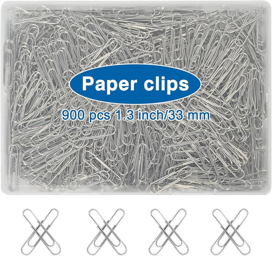 900 Pcs Paper Clips, 1.3 Inch Medium Paper Clips for Office School Home.