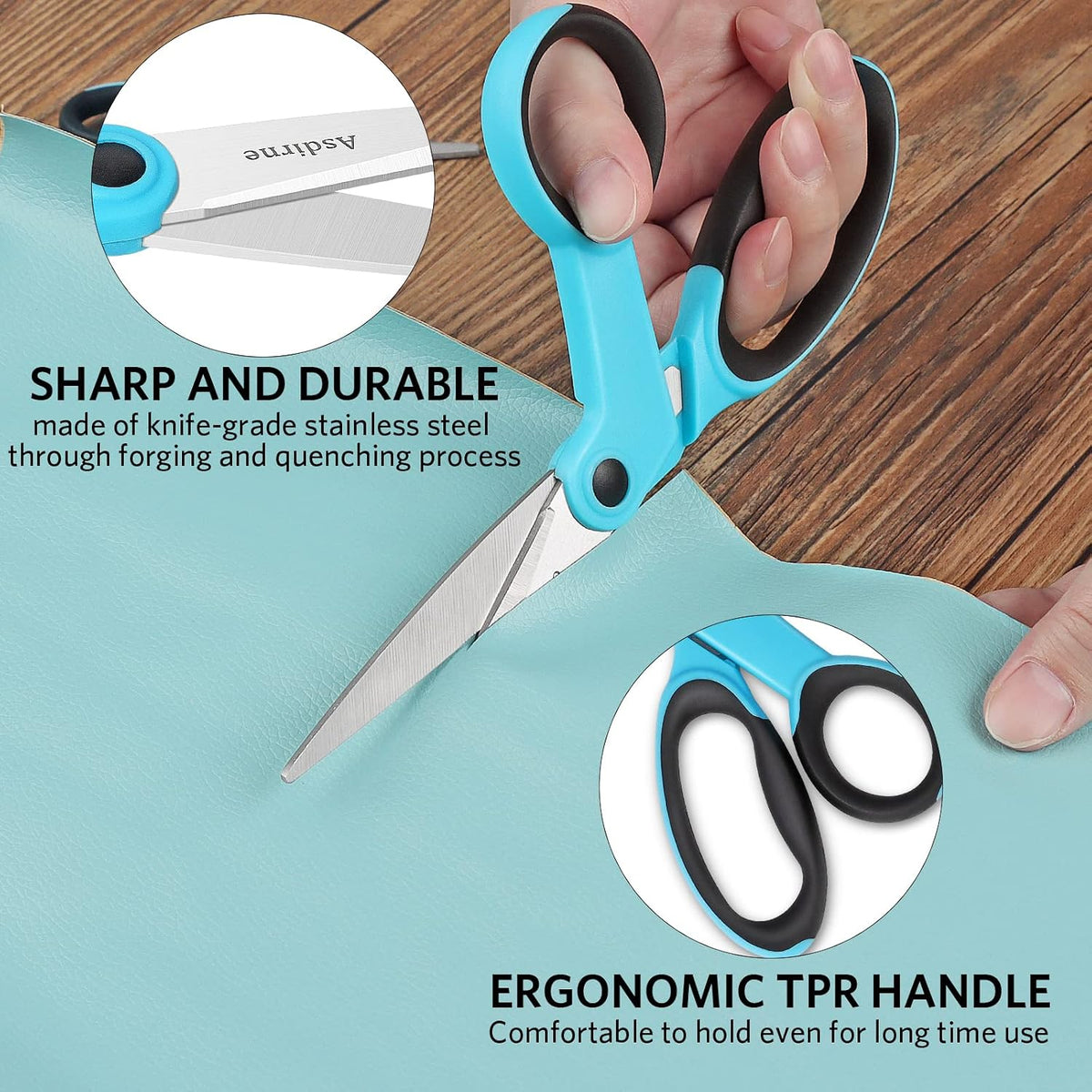 Asdirne Premium sewing Scissors Bundle, Perfect Sewing Partners, Sharp and Durable, Comfortable Handle, Contains 9”Fabric scissors, 5”Detail Shear, 3.9”Embroidery Scissors, 4.8”Thread Snips
