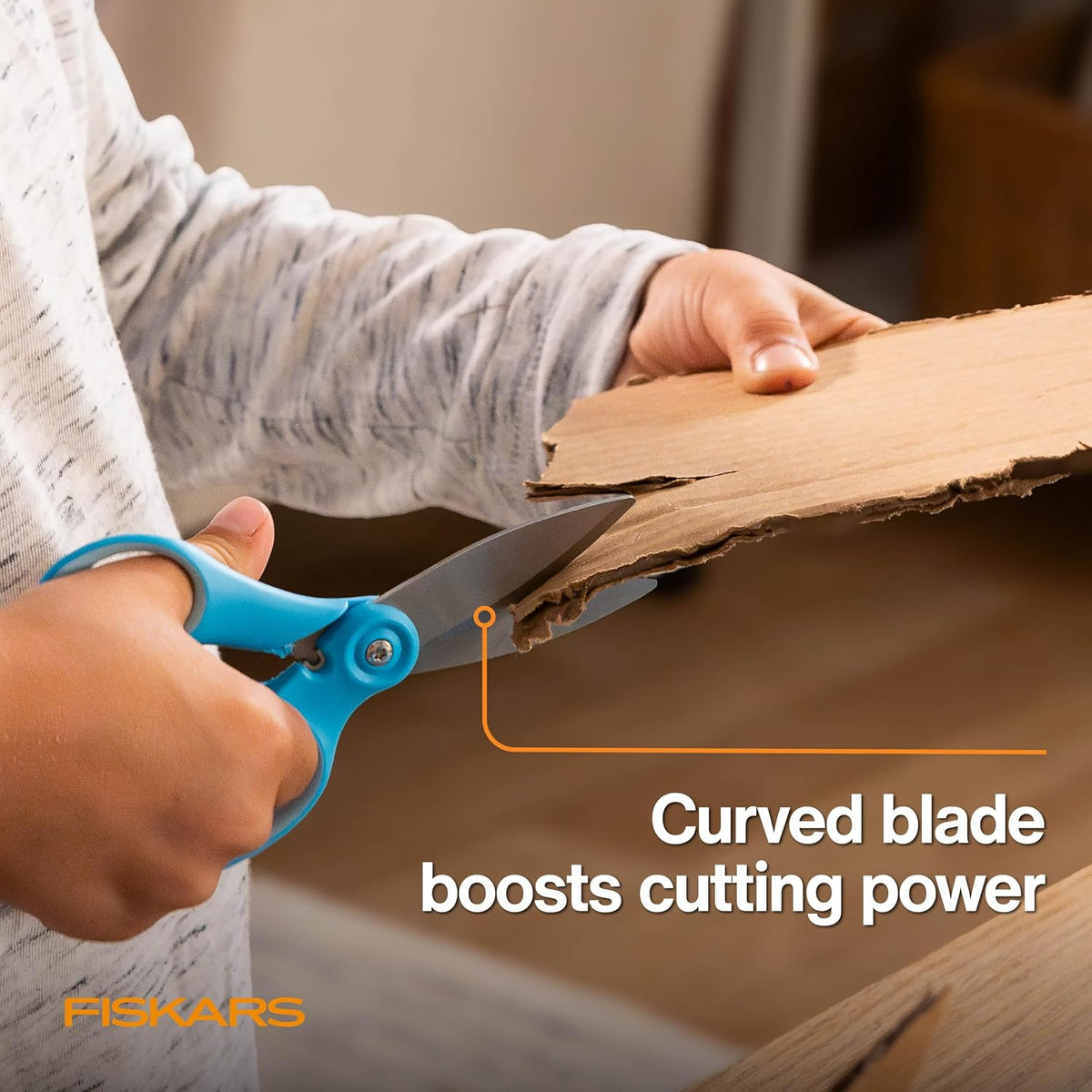 Fiskars 6" Kids Super Scissors with PowerCut Technology, Stainless Steel, School Supplies