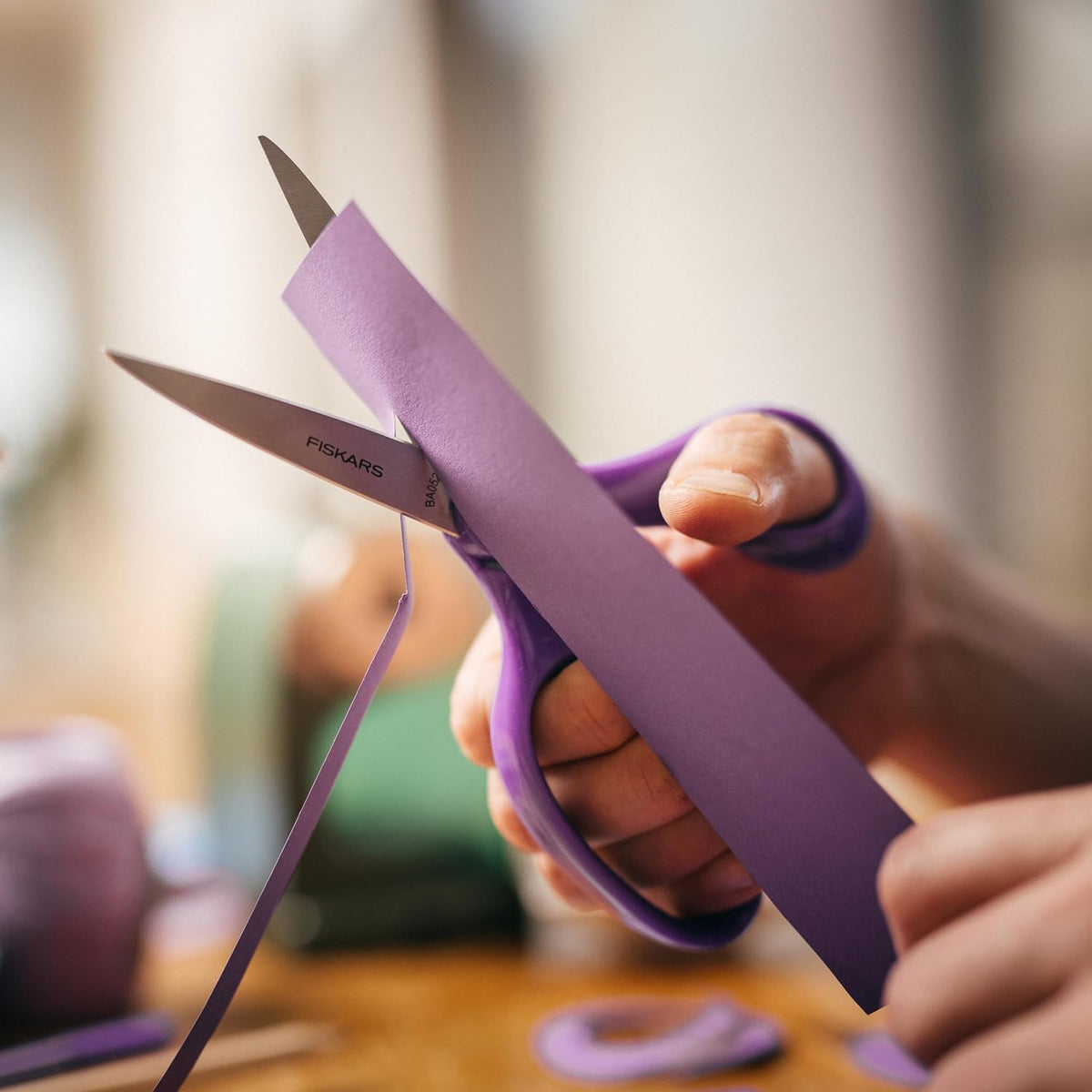 Fiskars 7" Student Scissors for Kids Ages 12-14, School & Crafting, Purple