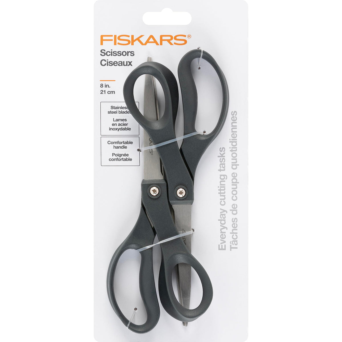 Fiskars 8" Non-Stick Titanium SoftGrip All Purpose Scissors for Office