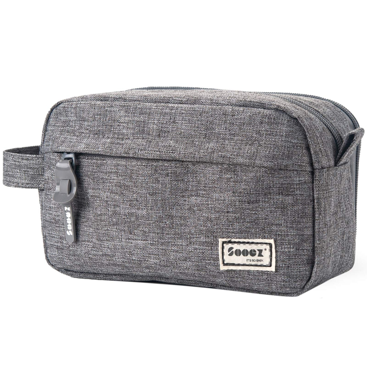 Sooez Big Capacity Pencil Case, Upgraded Canvas Pencil Pouch Large Pencil Bag Organizer, Separate Compartments Easy Grip Handle, Aesthetic Supply for School Teens Adults, Black Pen Case
