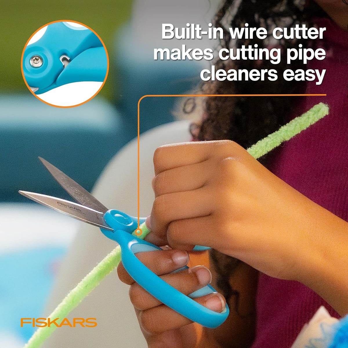Fiskars 6" Kids Super Scissors with PowerCut Technology, Stainless Steel, School Supplies
