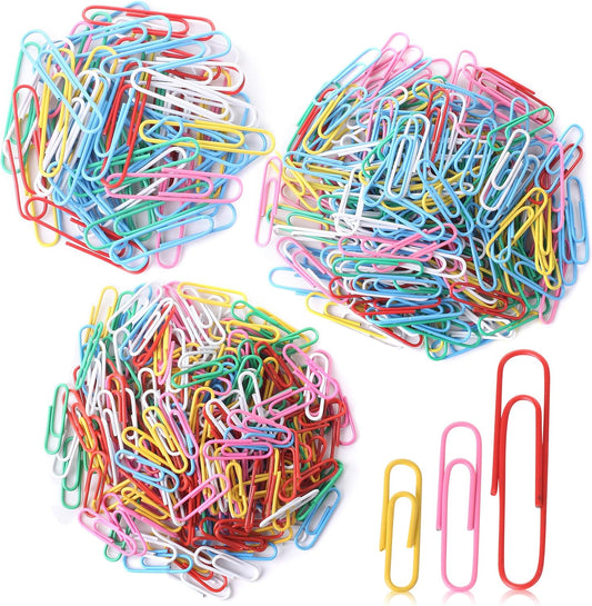 Mr. Pen- Paper Clips, 450 Pack, Assorted Colors, Paper Clips Assorted Sizes