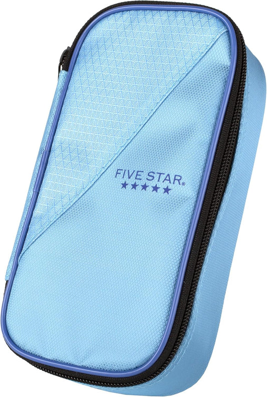 Five Star Pencil Pouch, Pen Case, High-Capacity Zipper Pouch, Storage Organizer for School Supplies Earbuds Chargers Cables Makeup, Blue/Denim (500212F-ECM)